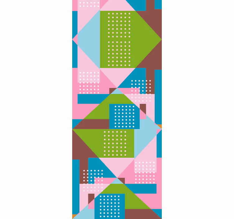Dining room roller blind in pastel geometric design - TenStickers
