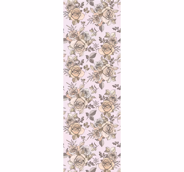 Dining room roller blind shabby chic rose pattern - TenStickers