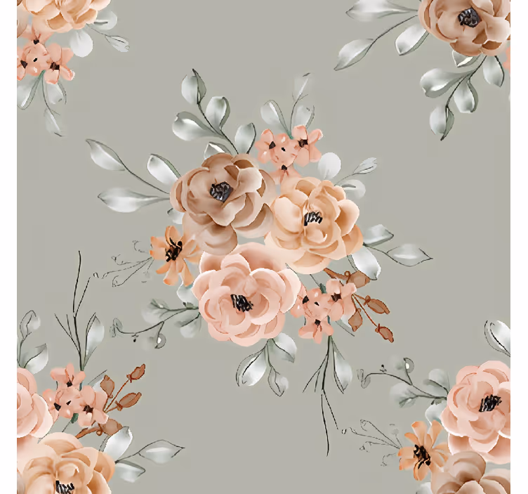 Dining room roller blind with vintage roses on mint green - TenStickers