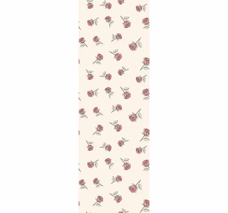 Dining room roller blind with romantic vintage rose pattern - TenStickers
