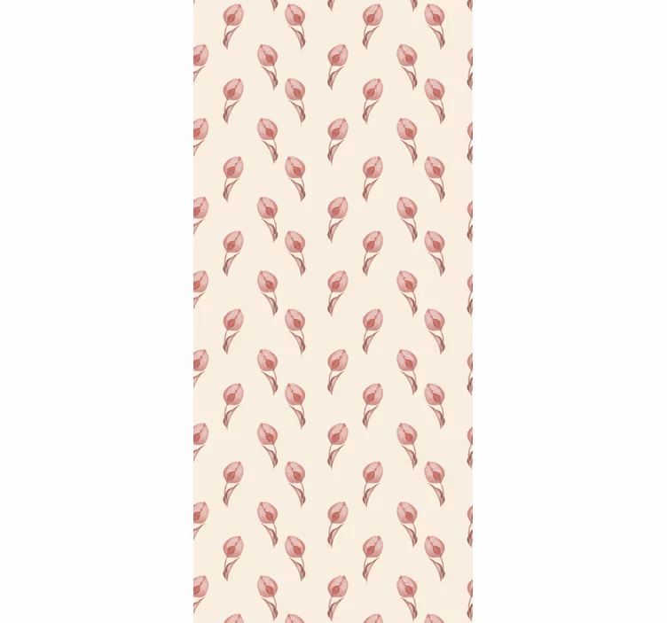 Dining room roller blind small pink tulips pattern - TenStickers