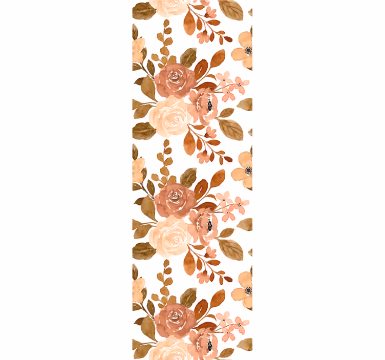Elegant pink pastel flowers dining room roller blind - TenStickers