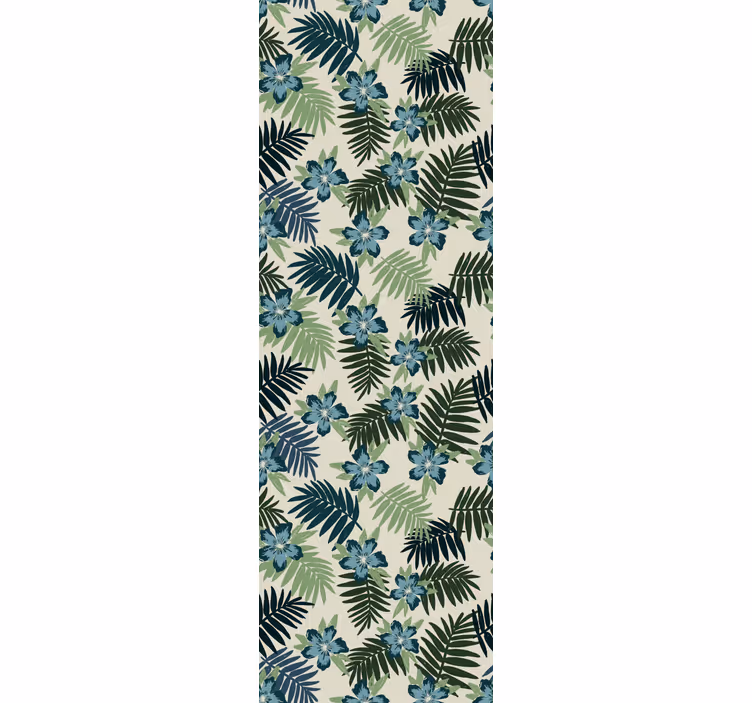 Dining room roller blind in tropical green and blue - TenStickers