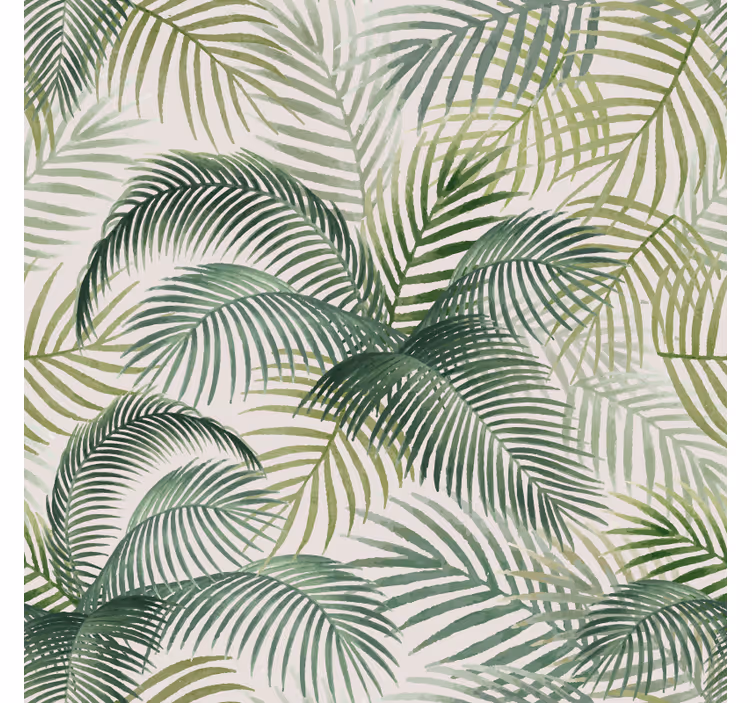 Dining room roller blind wild green leaves design - TenStickers
