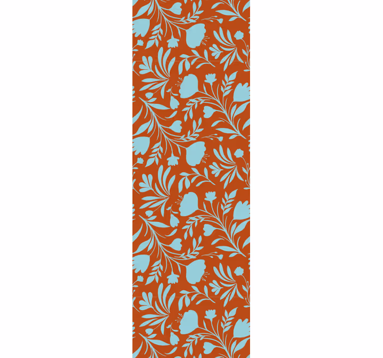 Dining room roller blind original blue flowers design - TenStickers