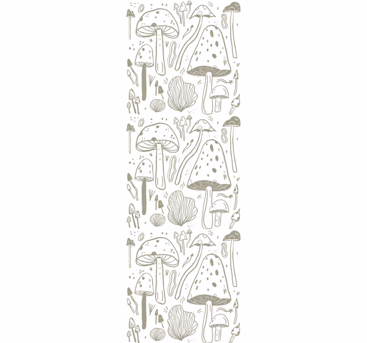 Dining room roller blind with beige mushroom pattern - TenStickers
