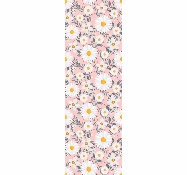 Dining room roller blind pink daisy flowers - TenStickers