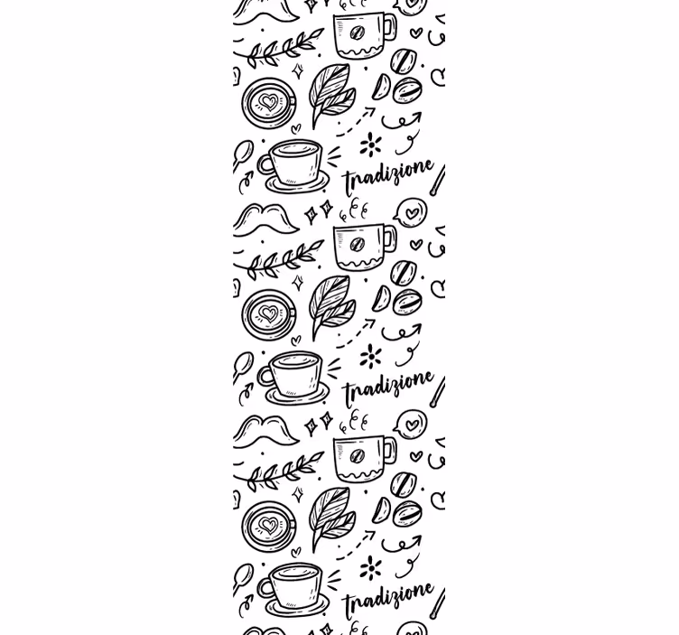 Dining room roller blind italian tradition with coffee - TenStickers