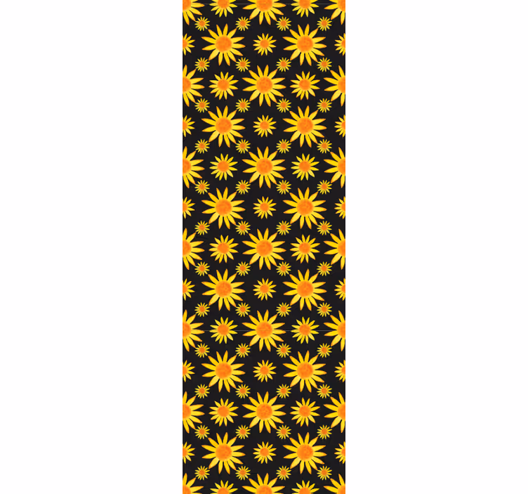 Dining room roller blind sunflower on black background - TenStickers