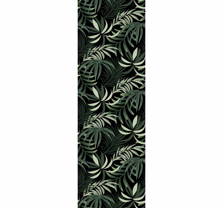 Green tropical leaves dining room roller blind - TenStickers