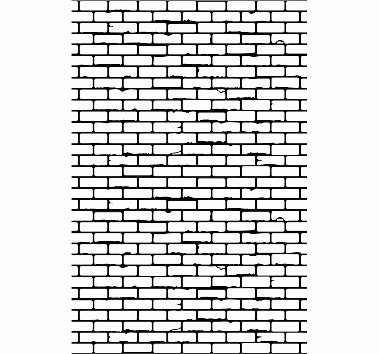 Dining room roller blind white aged brick pattern - TenStickers