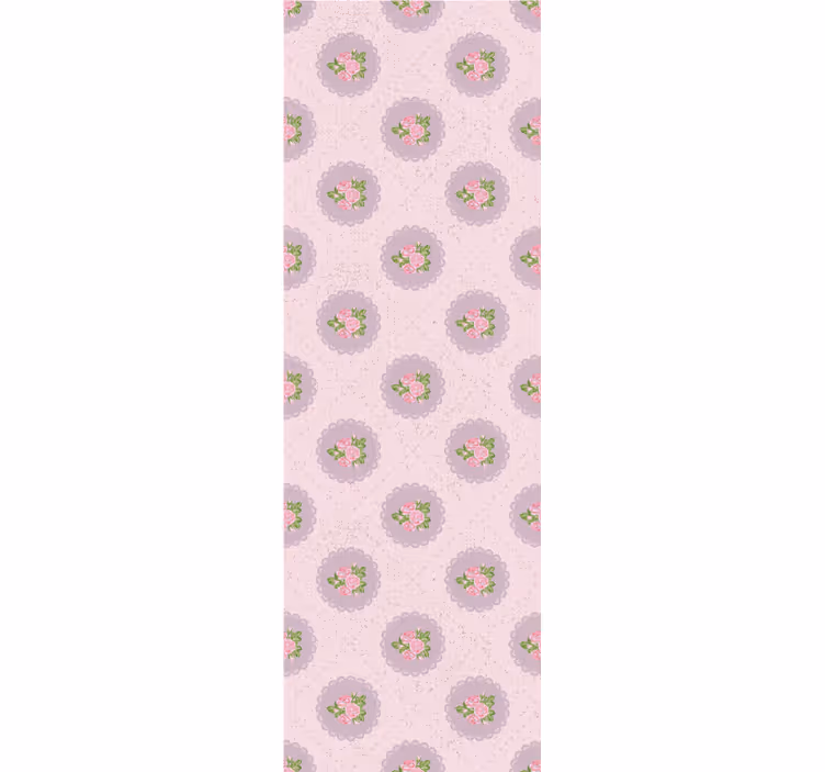 Dining room roller blind shabby chic pink checkered - TenStickers