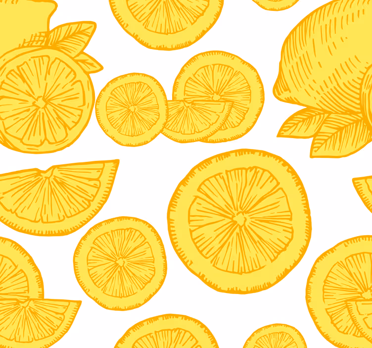 Dining room roller blind orange and lemon design - TenStickers