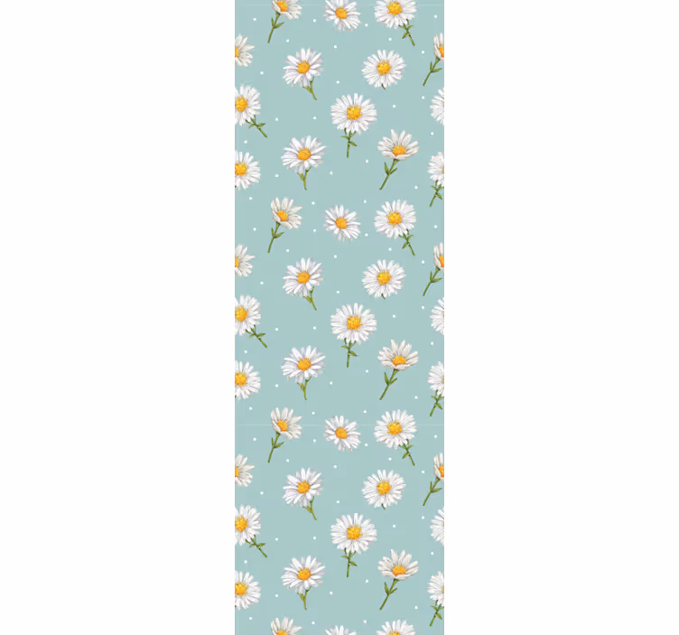 Dining room roller blind with daisy flower pattern - TenStickers