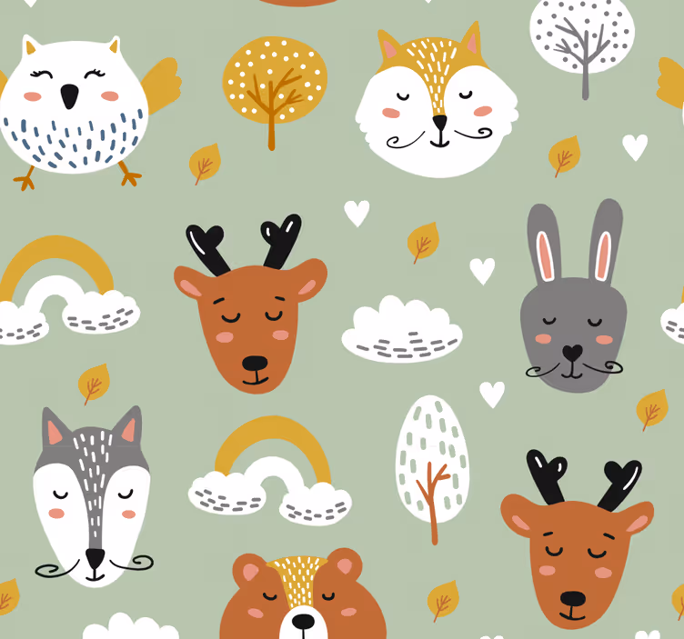 Blind children scandinavian forest animals toy set - TenStickers