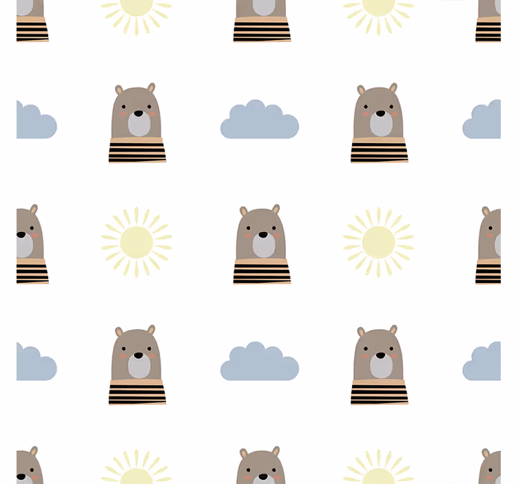 Blind children customisable brown bear - TenStickers