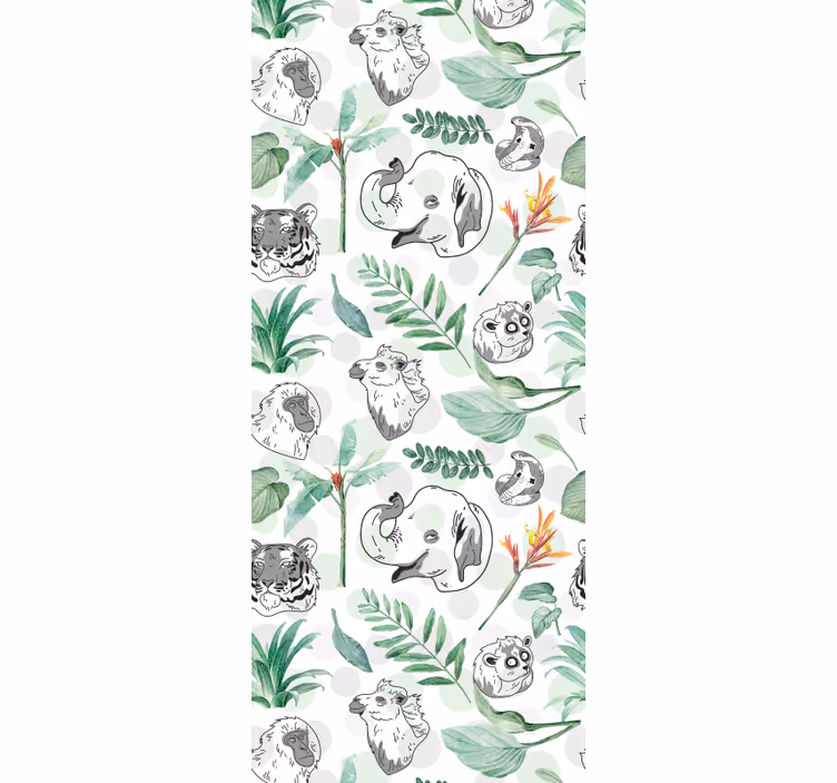 Blind children watercolor tropical animals and plants - TenStickers