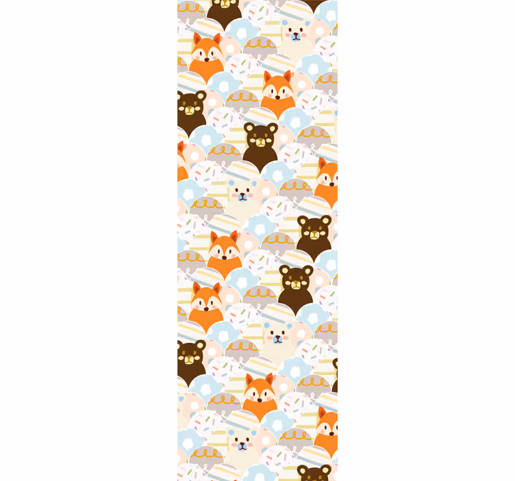 Blind children patchwork bear and fox design - TenStickers