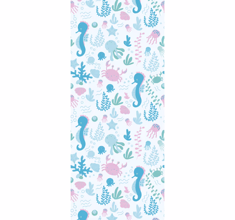 Blind children pastel color sea animals and plants - TenStickers