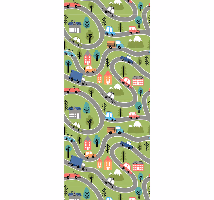 Blind children on a vibrant street with racing cars - TenStickers