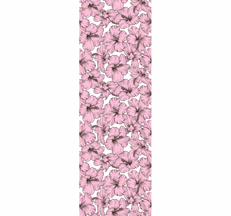 Blind children pink flower hibiscus pattern - TenStickers