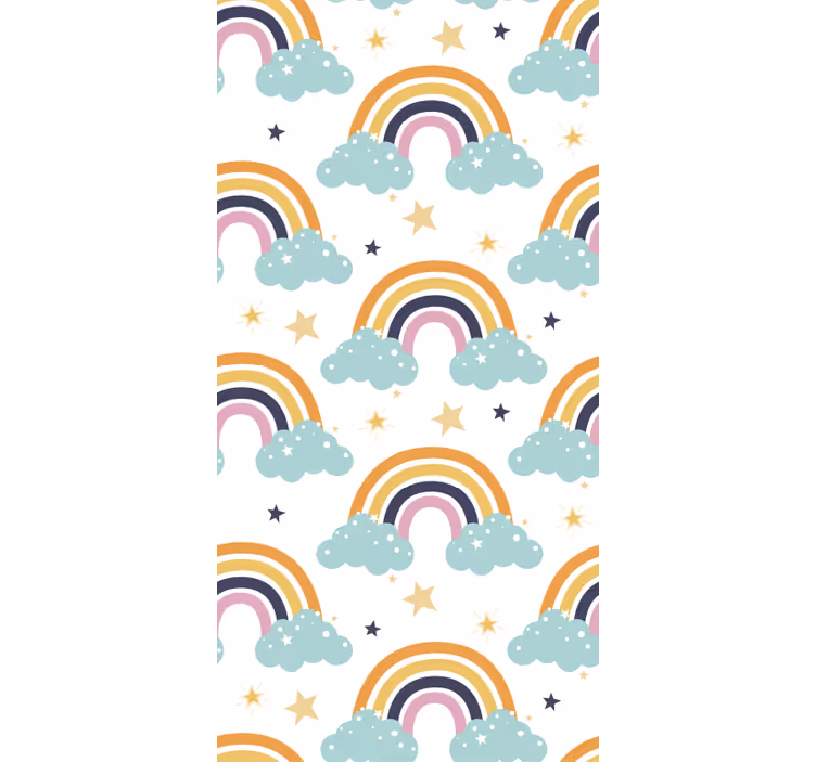 Blind children colorful rainbows with clouds pattern - TenStickers