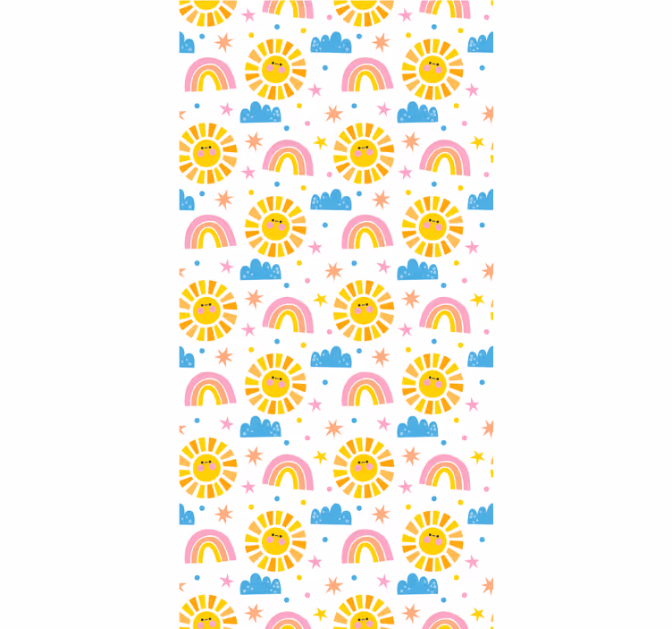 Blind children rainbow suns and clouds on white - TenStickers