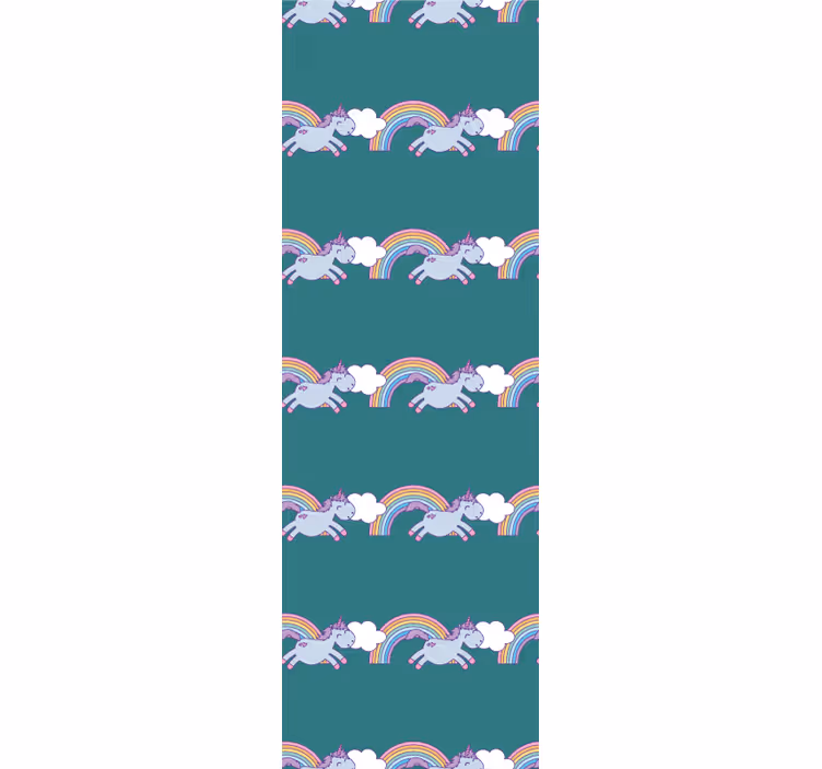 Blind children teal background with unicorns - TenStickers