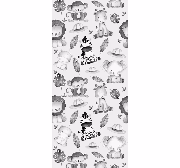 Blind children gray zoo animals for tactile learning - TenStickers