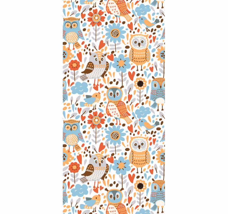 Blind children colorful owls with flowers pattern - TenStickers