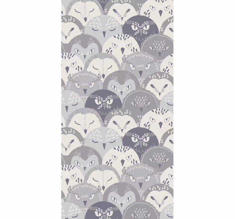 Blind children gray owl on creepers nordic design - TenStickers