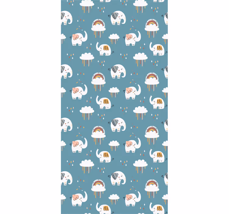 Blind children elephant in the rain - TenStickers