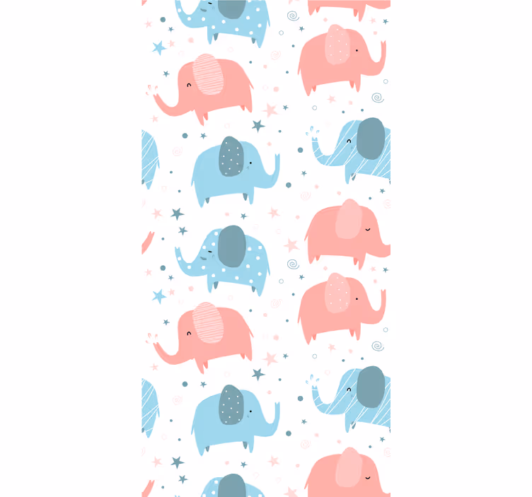 Blind children elephant pink and blue - TenStickers