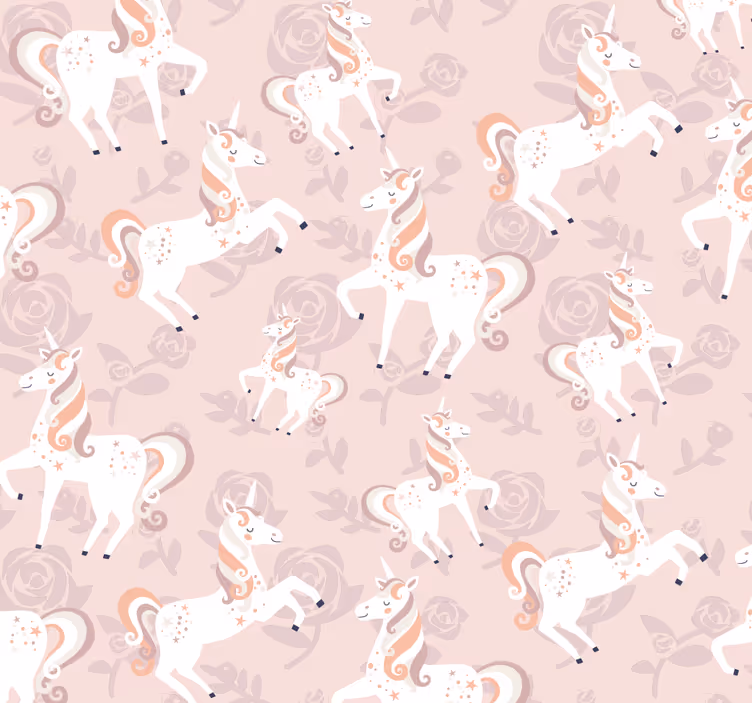 Blind children pink tall unicorn with flowers - TenStickers