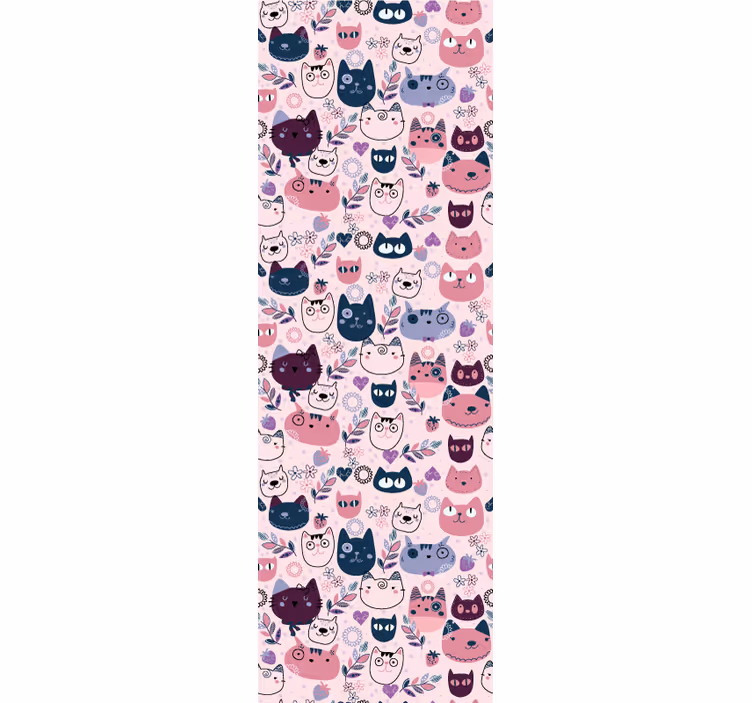 Blind children pink cat fashion pattern - TenStickers