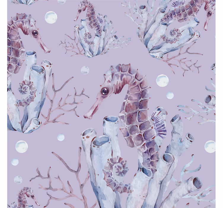 Blind children watercolor seahorse - TenStickers