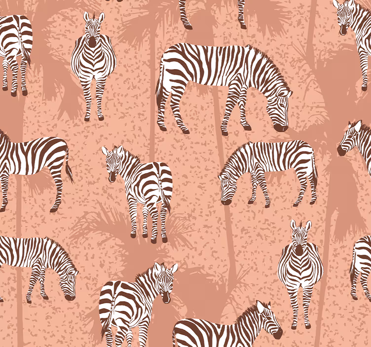 Blind children zebra and brown palm trees - TenStickers