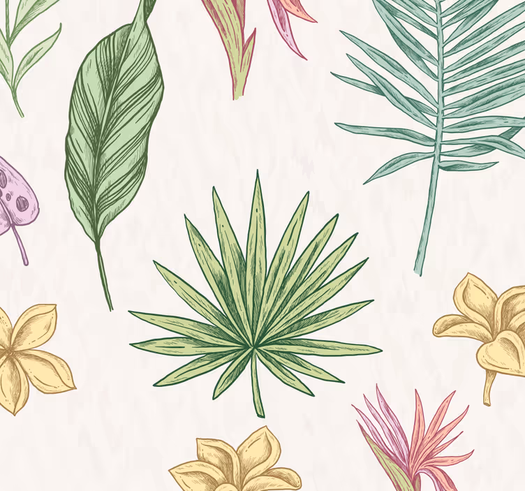 Blind children flowers and palm trees - TenStickers