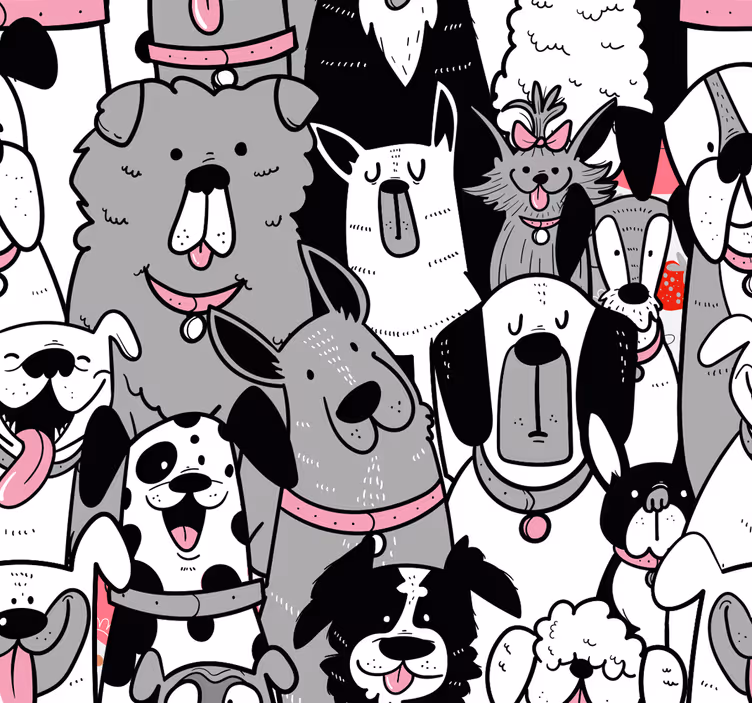 Blind children dog with outlines - TenStickers