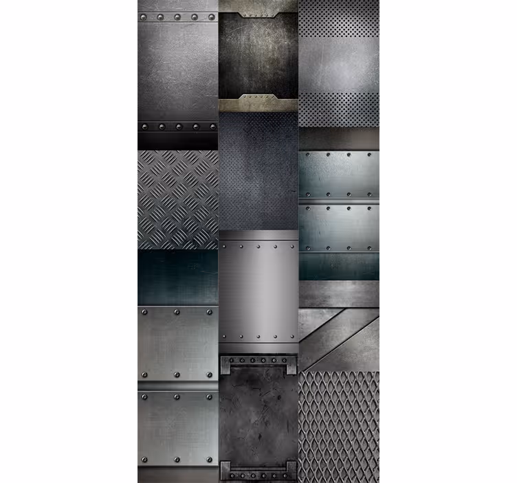Roller blind office metal black blocks design - TenStickers