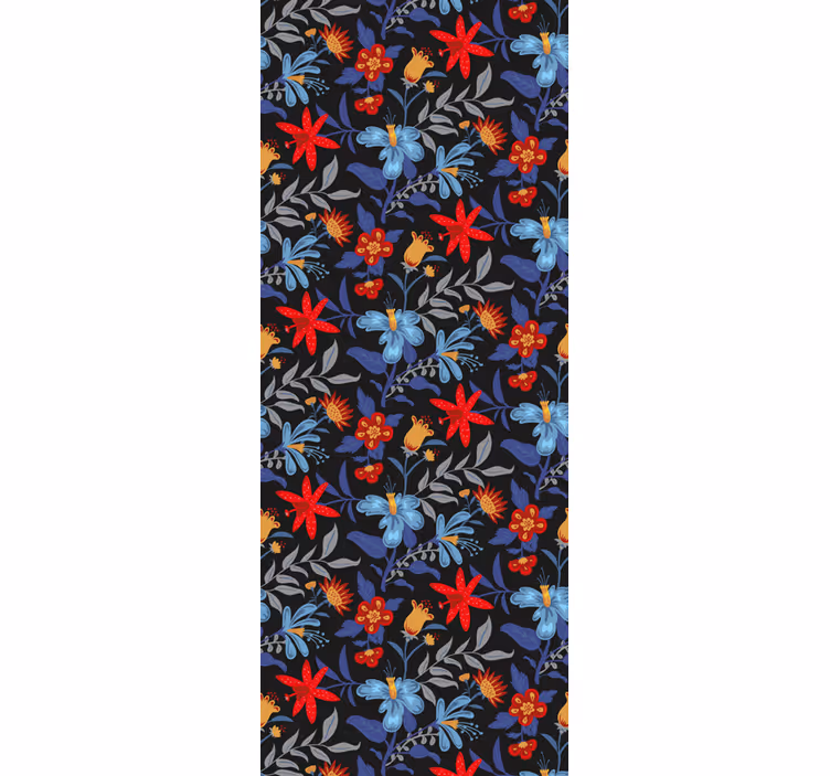 Roller blind office flowerprint 'tricot' black - TenStickers