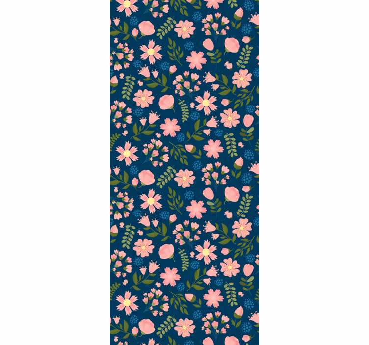 Roller blind office flowerprint 'floflo' blue - TenStickers