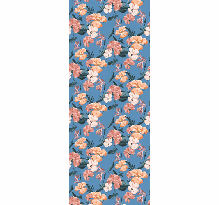 Roller blind office flowerprint 'floral jeans' - TenStickers
