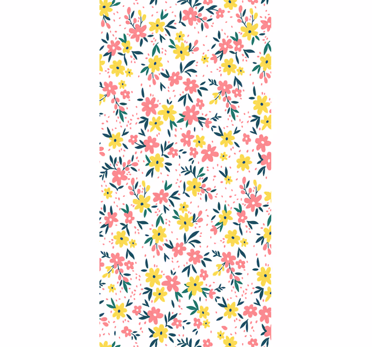 Roller blind office flowerprint 'ifuru' white - TenStickers