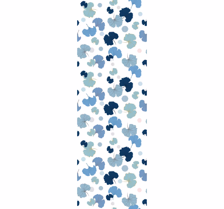 Roller blind office blue ginkgo leaf - TenStickers
