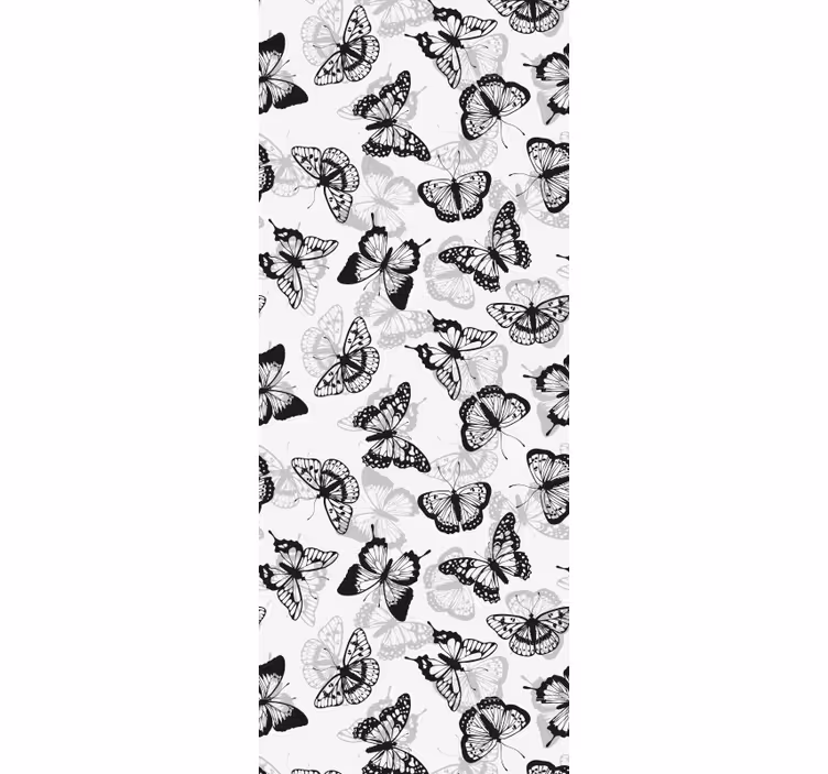 Roller blind office with black delicate butterfly pattern - TenStickers