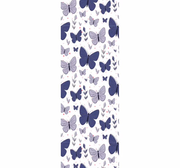 Roller blind office in pink and blue butterfly pattern - TenStickers
