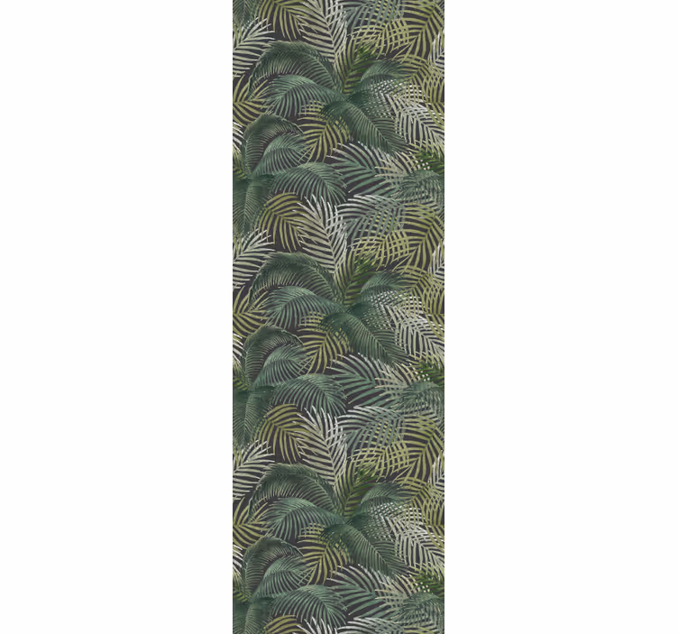 Roller blind office green palm leaves design - TenStickers