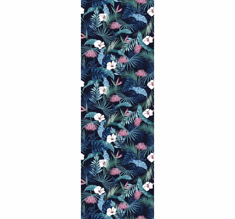 Roller blind office exotic plants on leaves - TenStickers