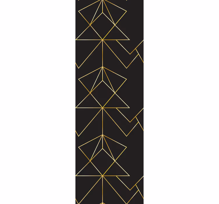 Roller blind office black and gold elegant lines - TenStickers